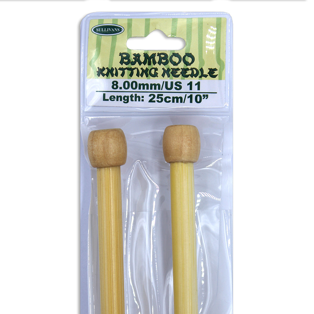 Bamboo Knitting Needles - 25cm X 8mm
