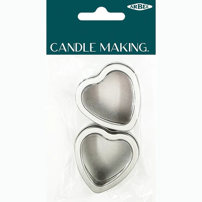Candle Tin - Heart Shaped with Clear Lid