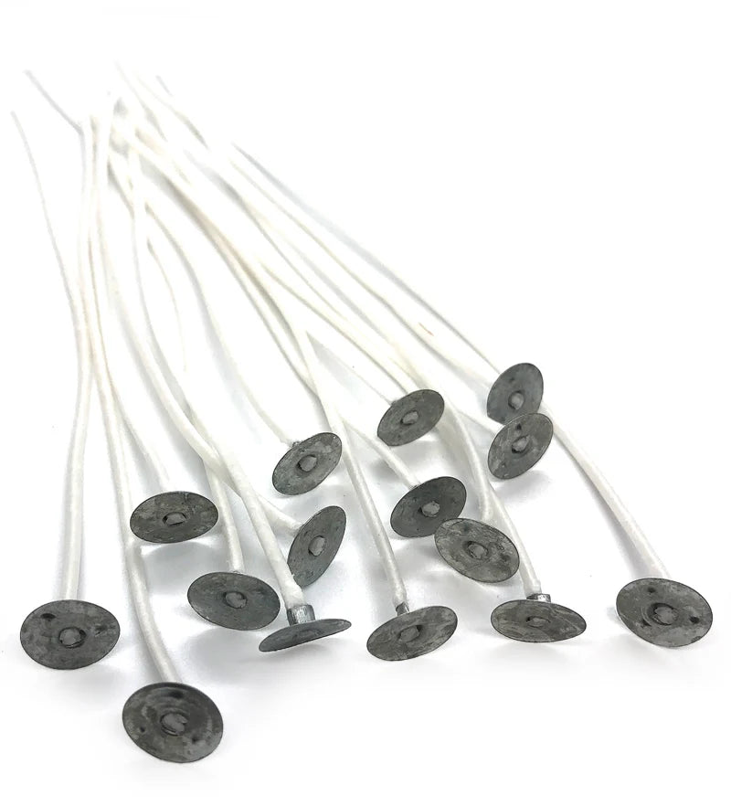 Waxed Cord / Candle Wick - Light Weight - White - 150mm x 1mm - 15pc
