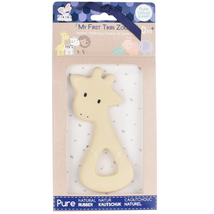 Rubber Giraffe Flat Teether -Boxed - Tikiri