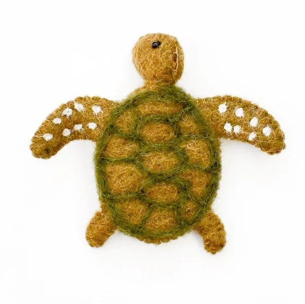 Felt Finger Puppet – Green Sea Turtle