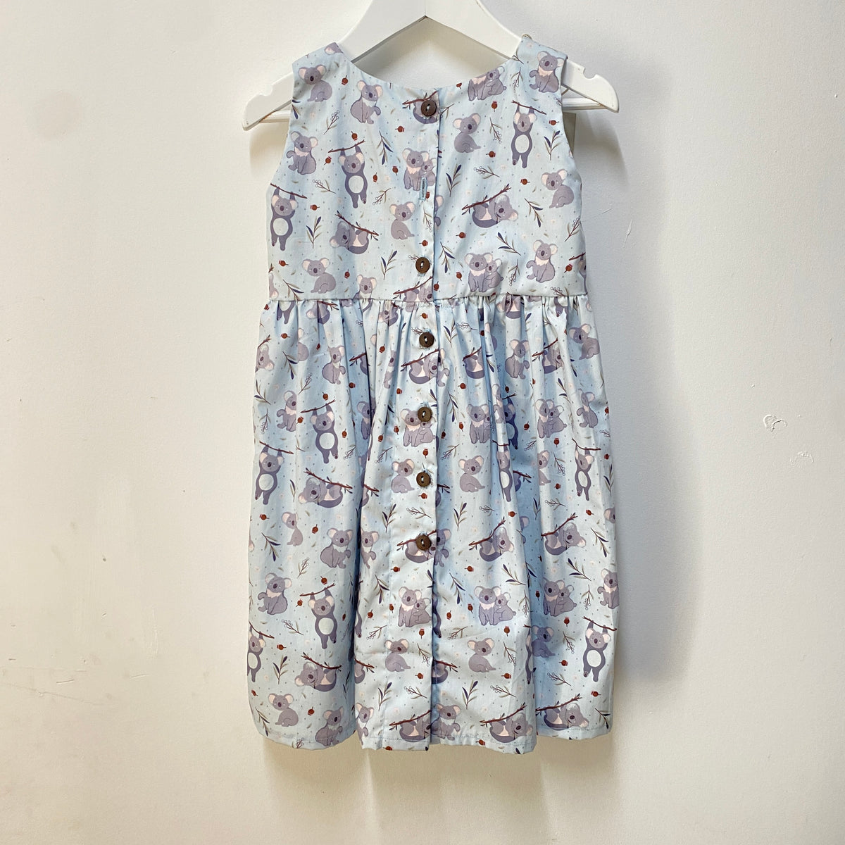 Girls Organic Cotton Dress - Koala - 2-3 years