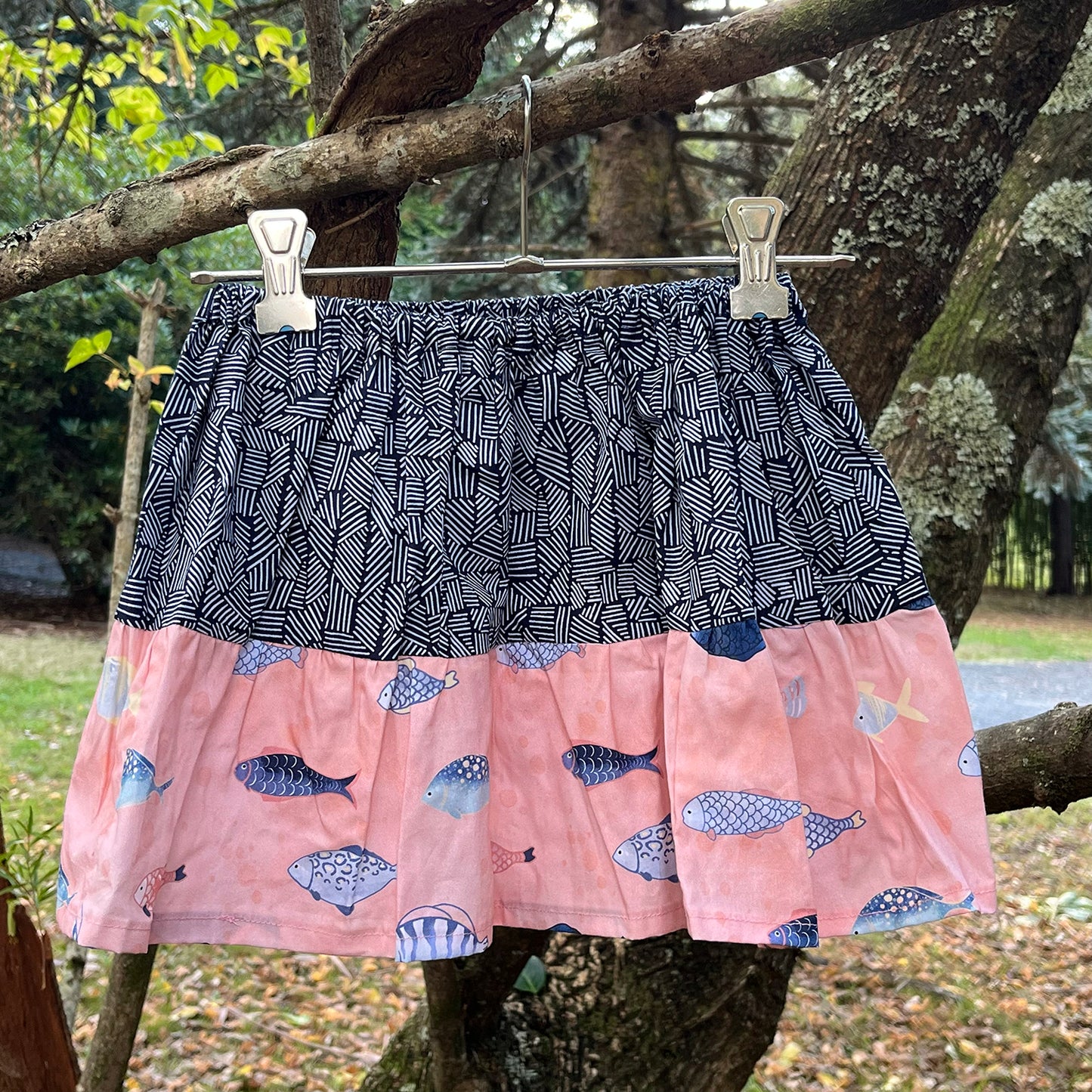Girls Organic Cotton Skirt – Fishy Fun - 4 Years