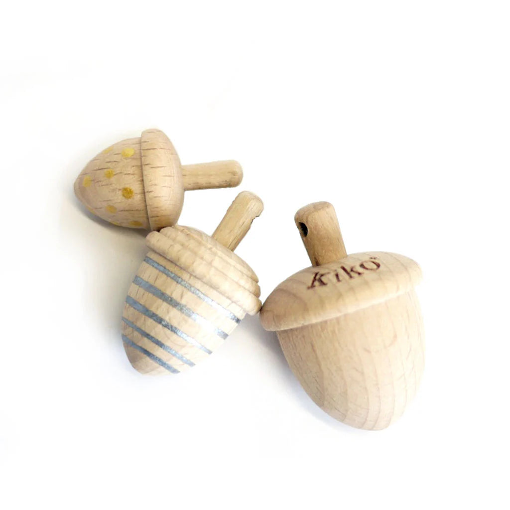 kiko+ Dongri - acorn spinning tops, gold/silver