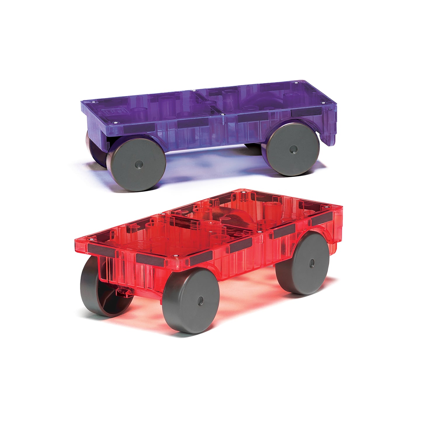 Magna-Tiles - Cars 2-Piece Expansion Set - Purple and Red