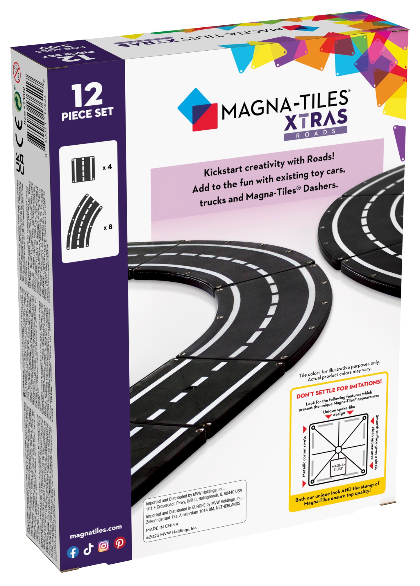 Magna-Tiles – Xtras Roads – 12 Pieces