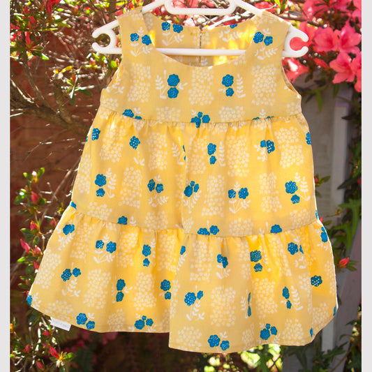 Organic Cotton Dress and Bloomers – Yellow Floral