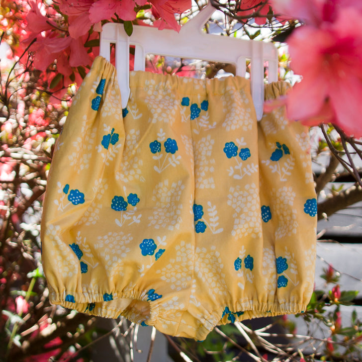 Organic Cotton Dress and Bloomers – Yellow Floral - Size: 6-9 Months