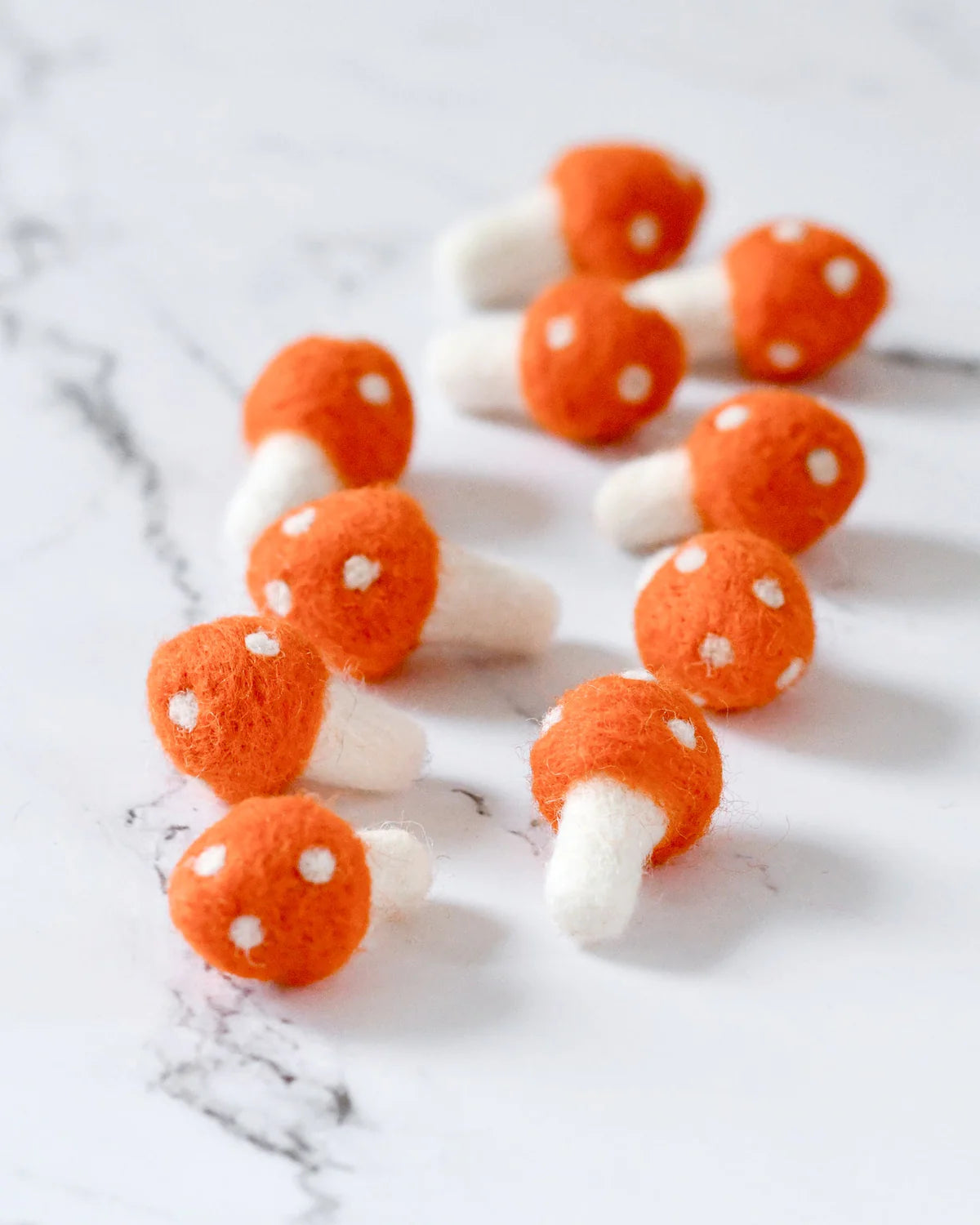Felt Mushrooms (Orange) - 5 pack