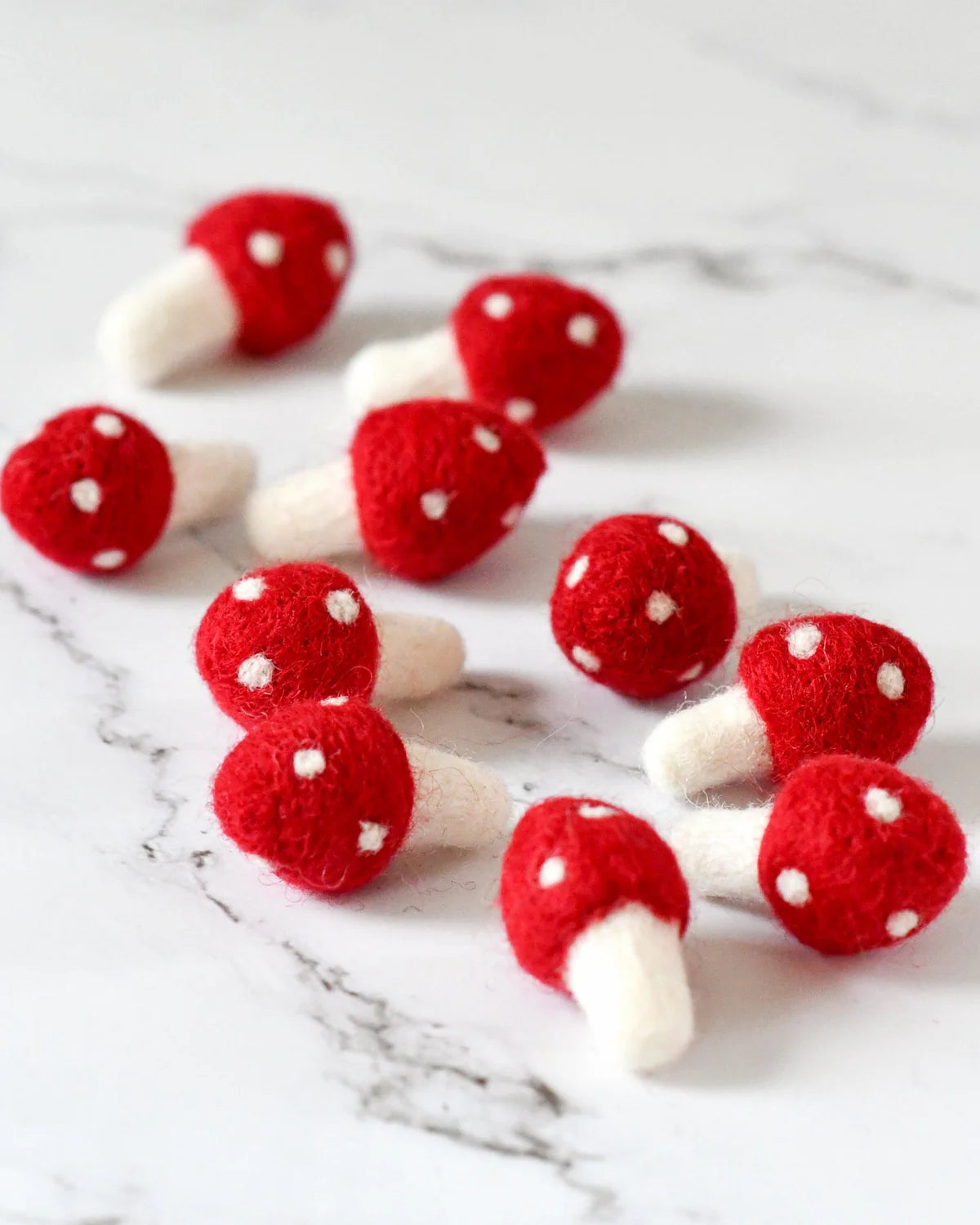 Felt Mushrooms (Red) - 5 pack
