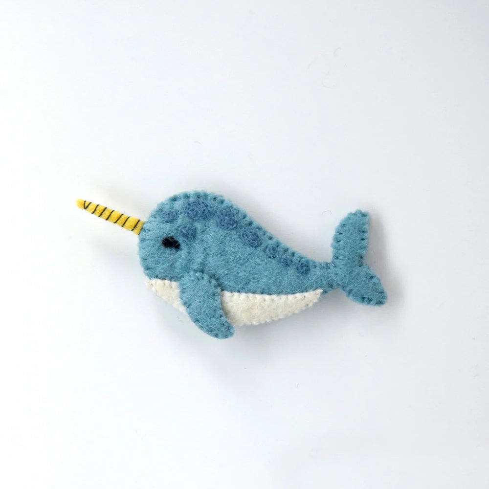 Felt Finger Puppet – Narwhal
