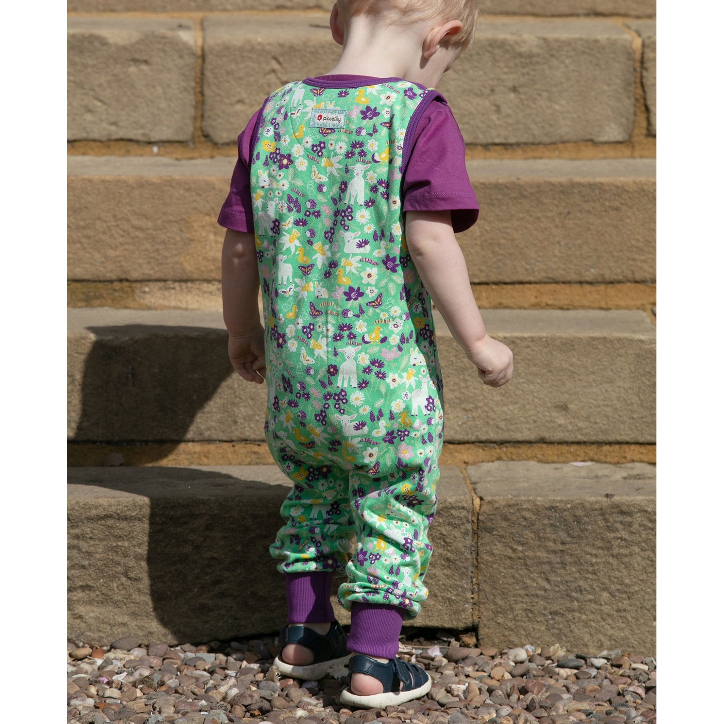 Baby Dungarees - 'Spring Meadow' - Organic Cotton