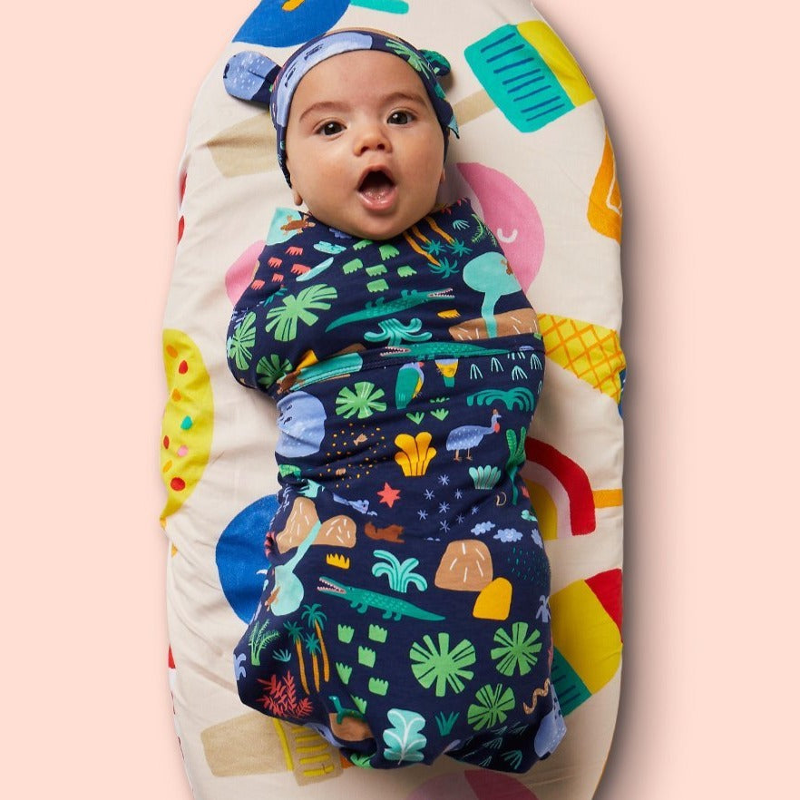 Halcyon Nights Baby Wrap – 'Beach Forest'