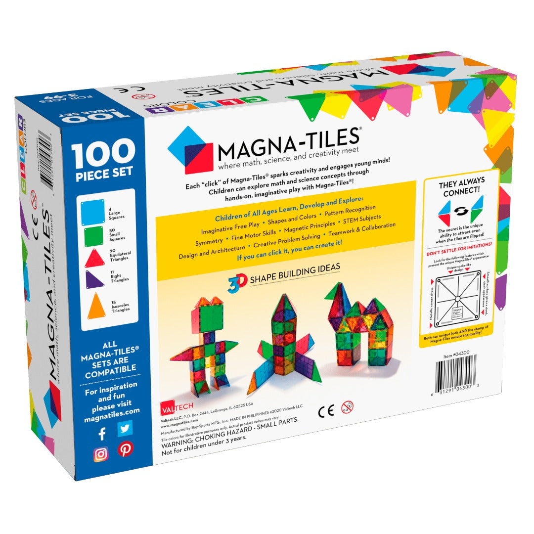 Magna-Tiles Clear Colours 100-Piece Set