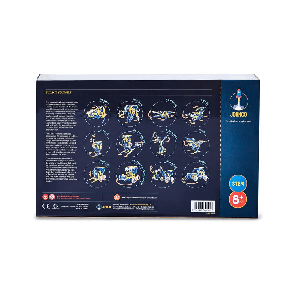 12 in 1 Solar Hydraulic Powered Robot Kit