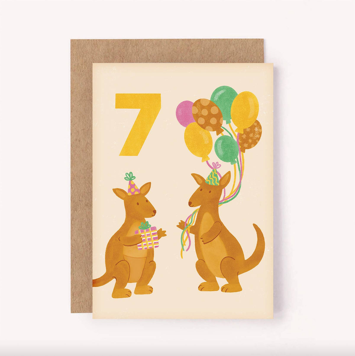 Birthday Card - Age 7 - Kangaroo