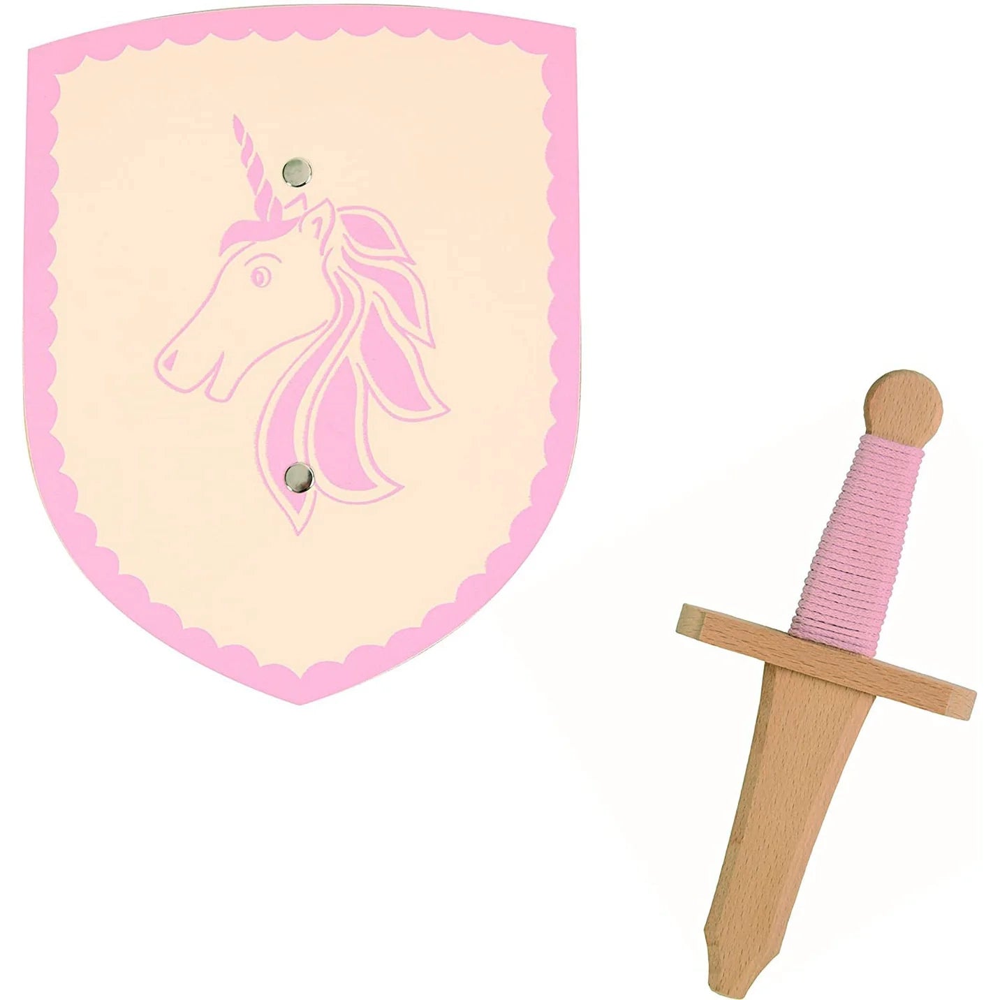 Mini-Schild- und Schwert-Set – Isolde – rosa Einhorn 