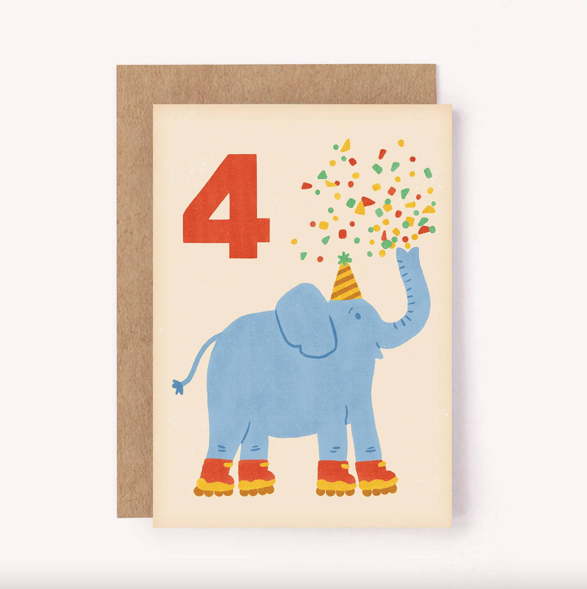 Birthday Card - Age 4 - Elephant