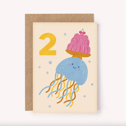 Birthday Card - Age 2 - Jellyfish
