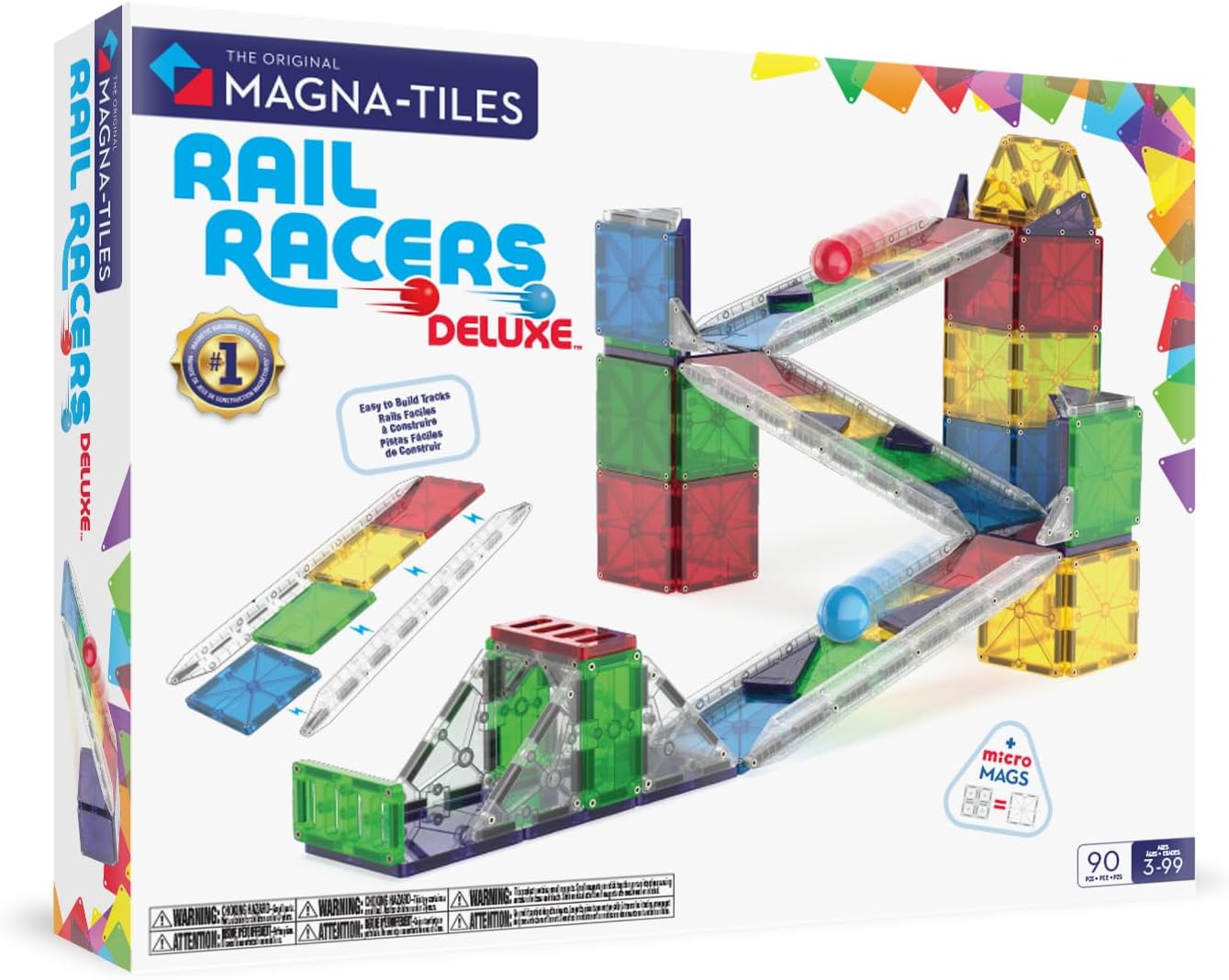 Magna-Tiles – Rail Racers Deluxe – 90 Piece Set