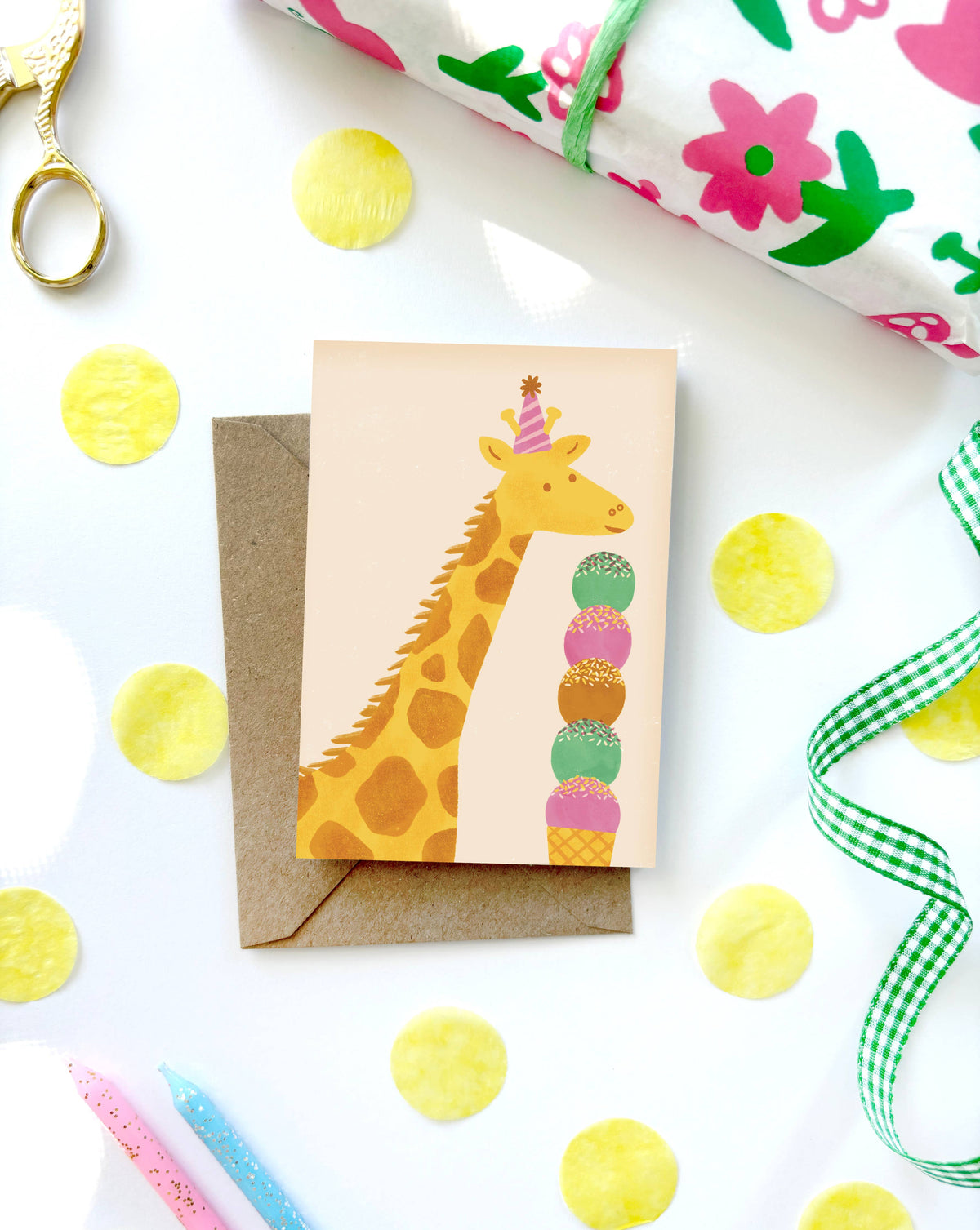 Mini Greeting Card - Birthday Giraffe