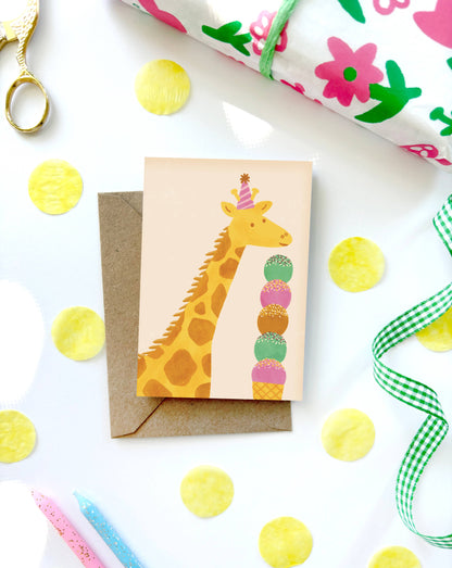 Mini Greeting Card - Birthday Giraffe