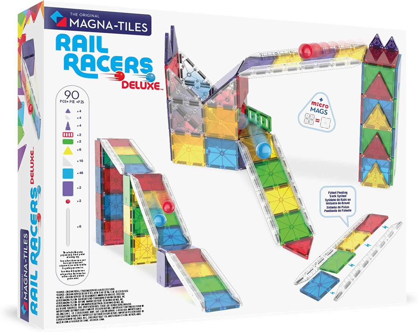 Magna-Tiles – Rail Racers Deluxe – 90 Piece Set