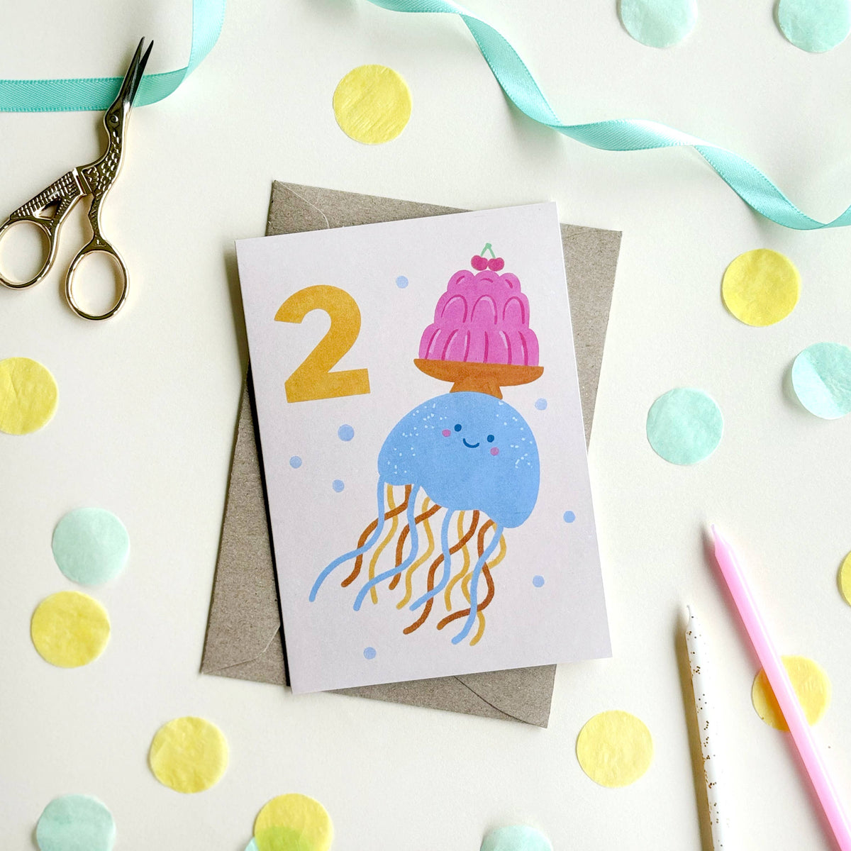 Birthday Card - Age 2 - Jellyfish
