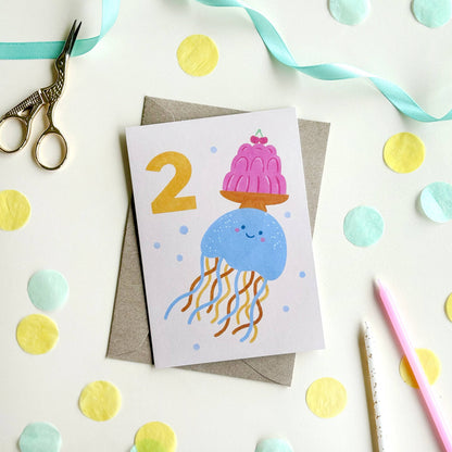 Birthday Card - Age 2 - Jellyfish