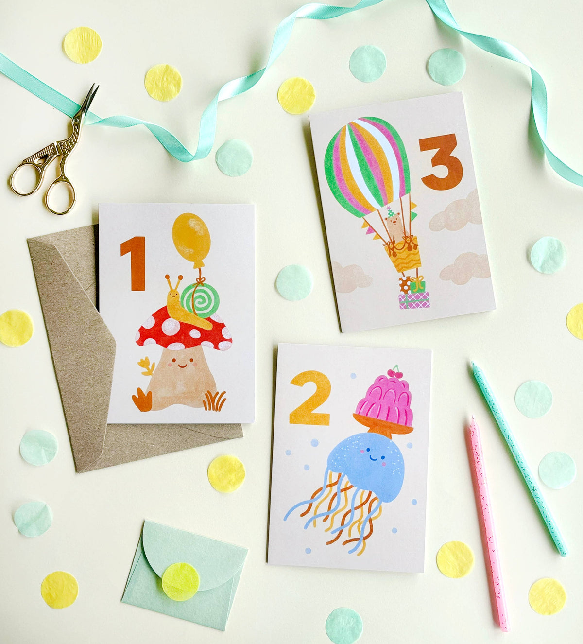 Birthday Card - Age 1 - Mushroom