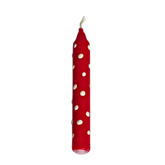 Ahrens Celebration Candle - Red with White Dots