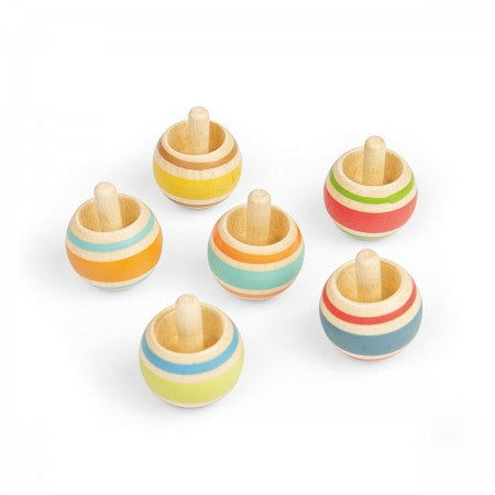 Wooden Turn-Over Spinning Top