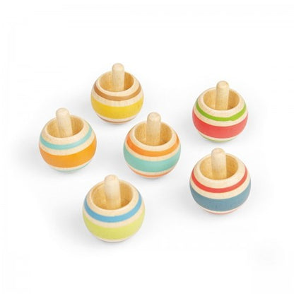 Wooden Turn-Over Spinning Top