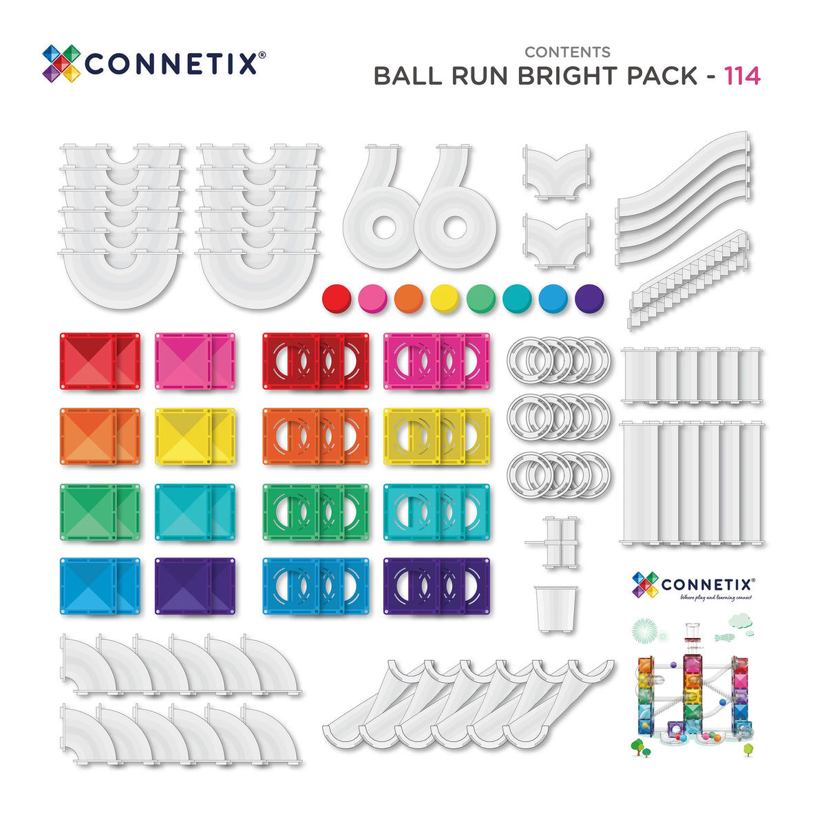 CONNETIX Ball Run Bright Pack 114 pc