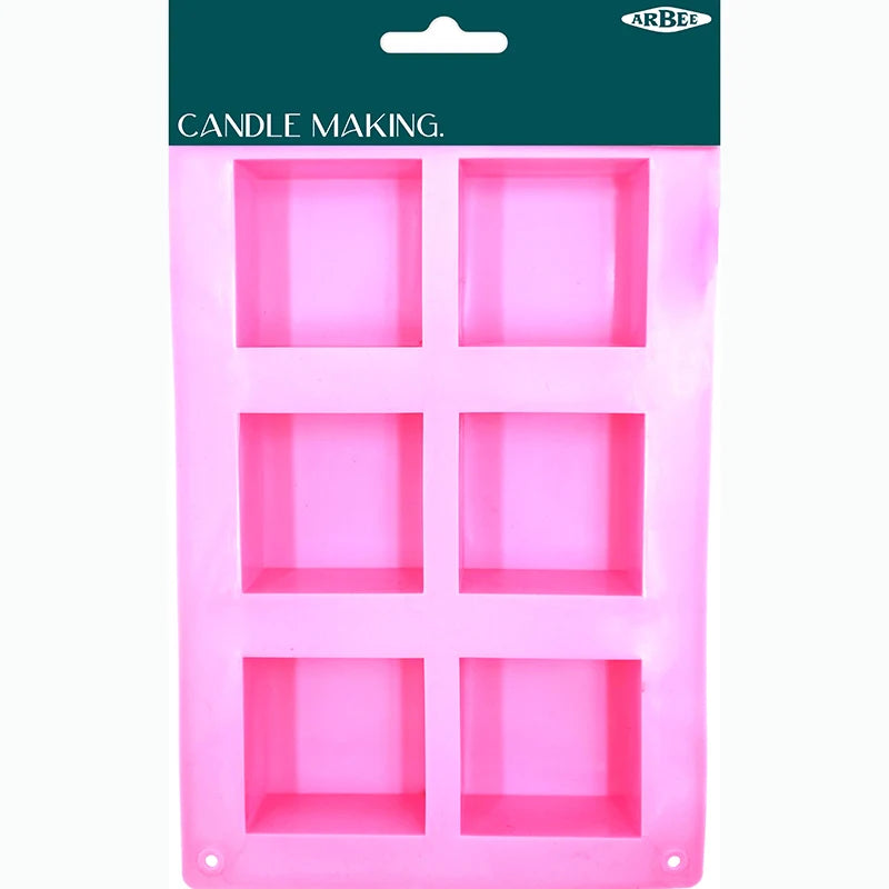 Silcone Candle Mould – Square Pink 21cm x 15cm