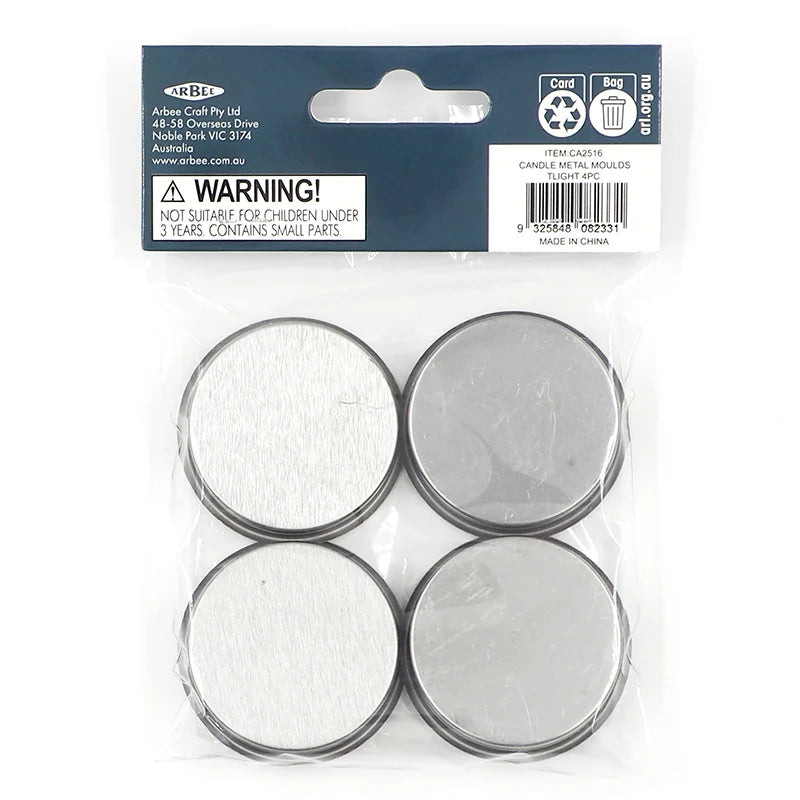 Candle Making - Metal Tealight Moulds 4pc