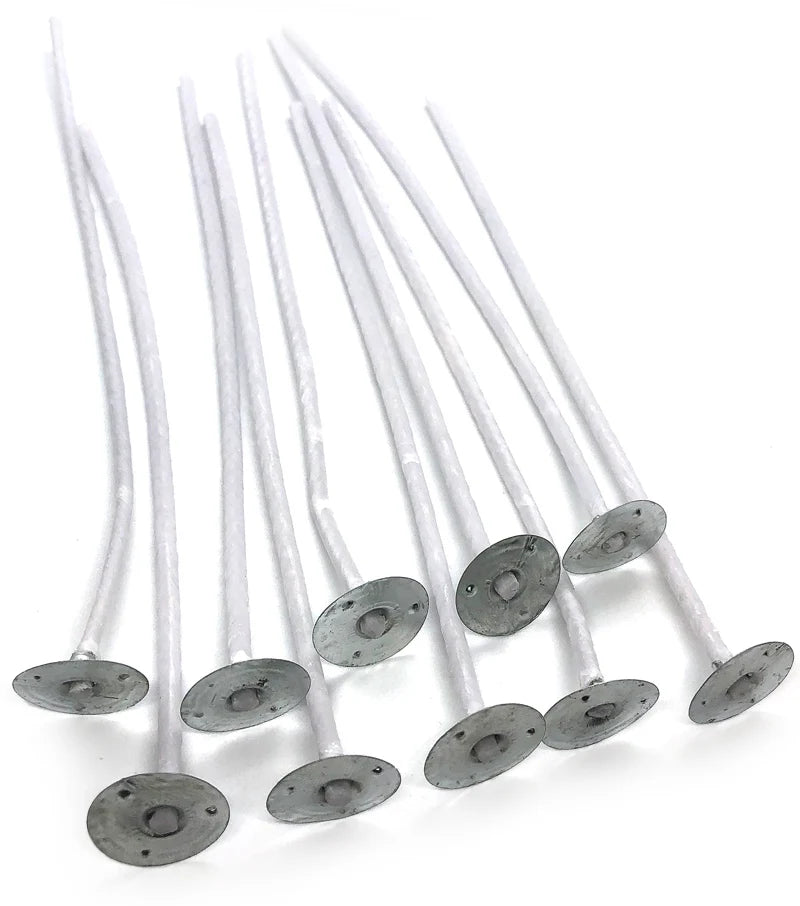 Waxed Cord / Candle Wick - Heavy Weight - White - 150mm x 3mm - 15pc