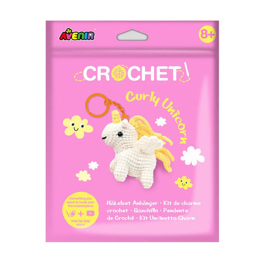 Crochet Keychain Kit - Curly Unicorn
