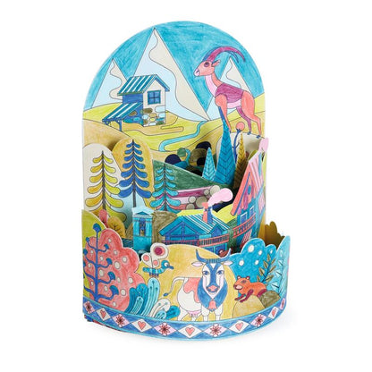 On Top of the World Colouring Diorama