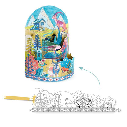 On Top of the World Colouring Diorama
