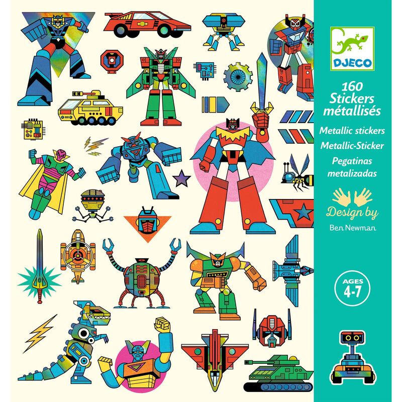 Robot Metallic Stickers – Djeco