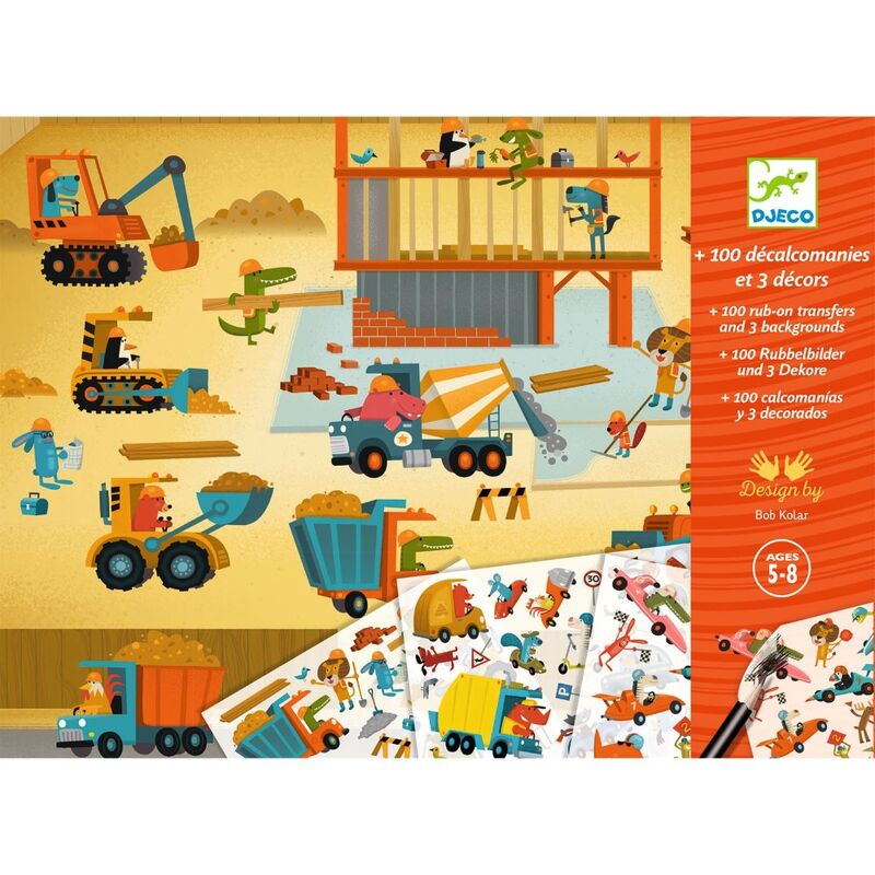 Construction & Racing Decal Scene Transfer Set