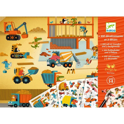 Construction & Racing Decal Scene Transfer Set