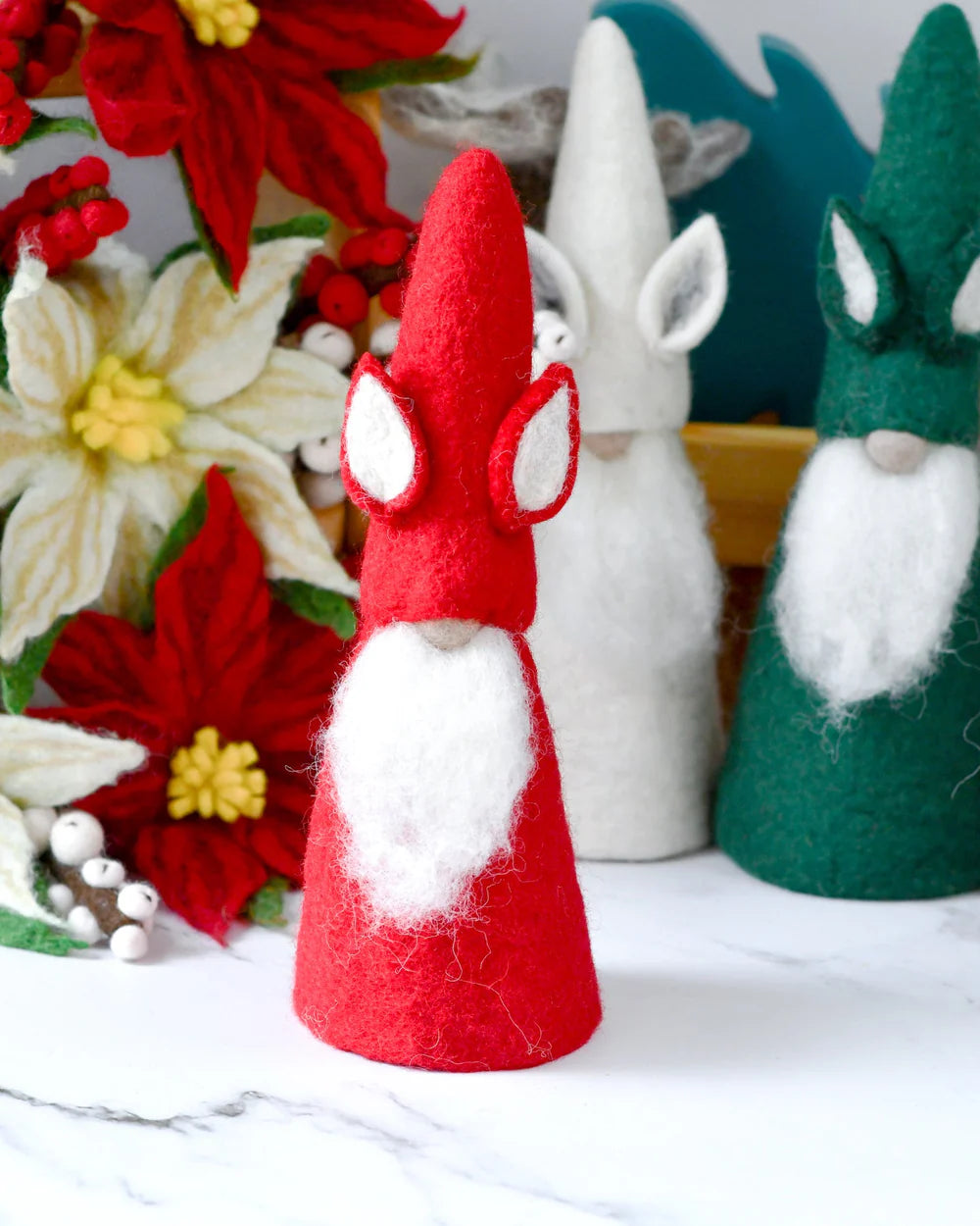 Felt Gnome Tree Topper (Red) – Hugs For Kids