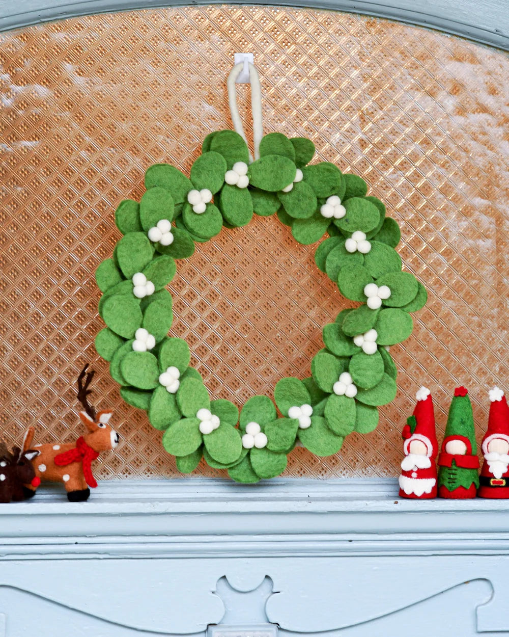 Felt Mistletoe Wreath with White Berries