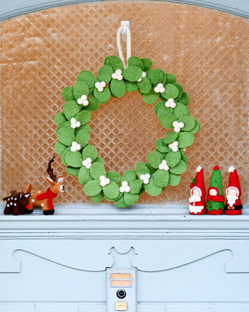 Felt Mistletoe Wreath with White Berries