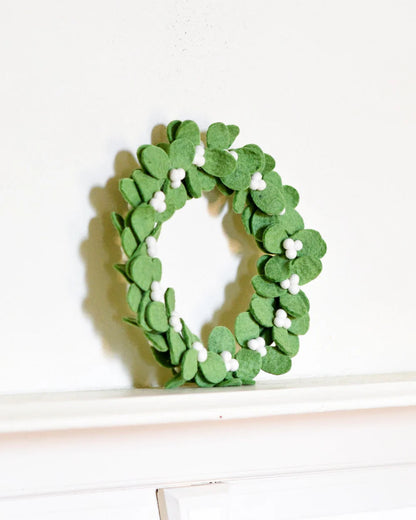 Felt Mistletoe Wreath with White Berries