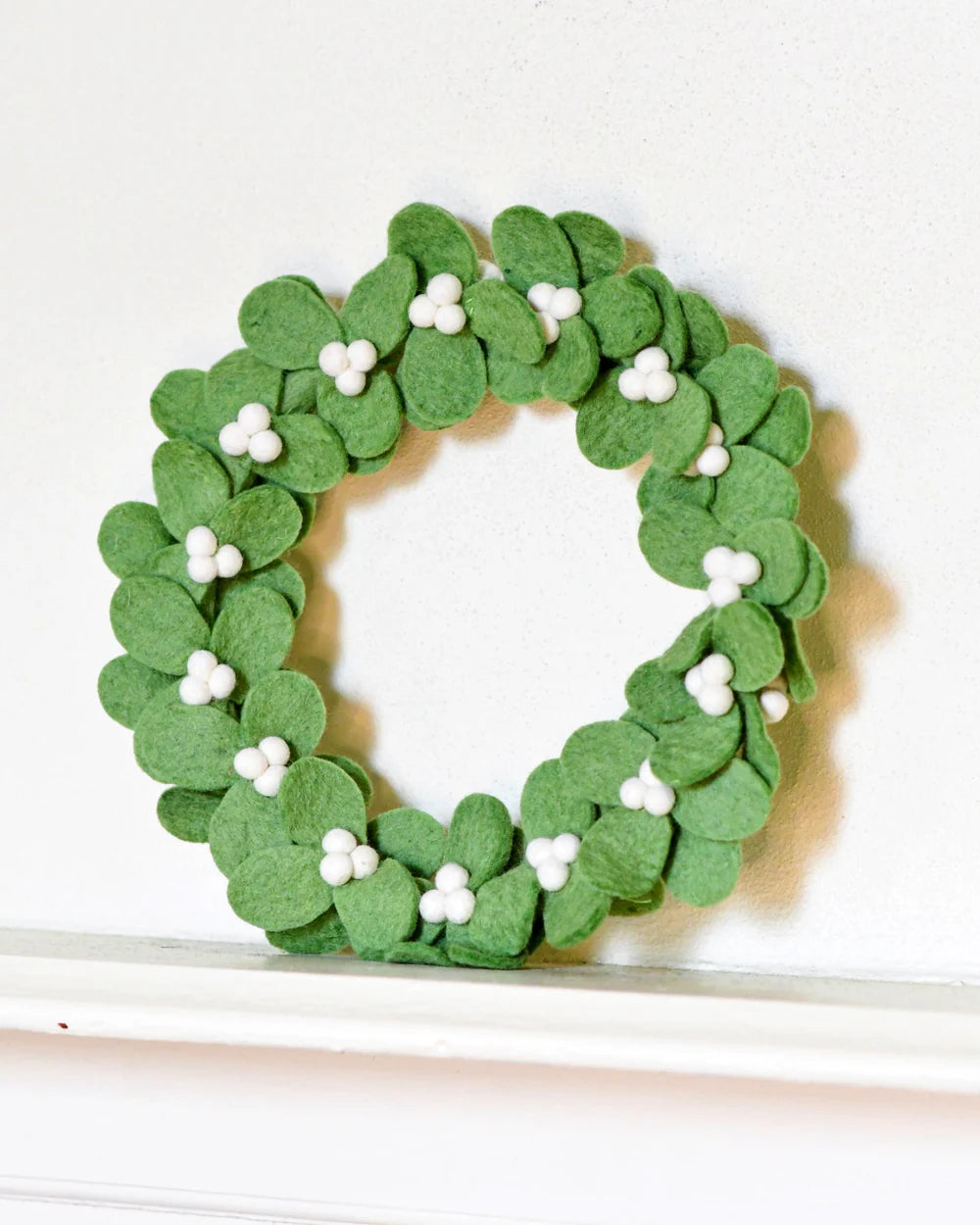 Felt Mistletoe Wreath with White Berries