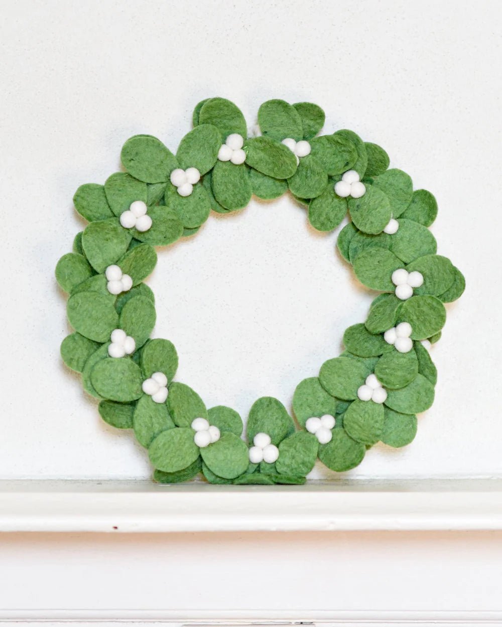 Felt Mistletoe Wreath with White Berries