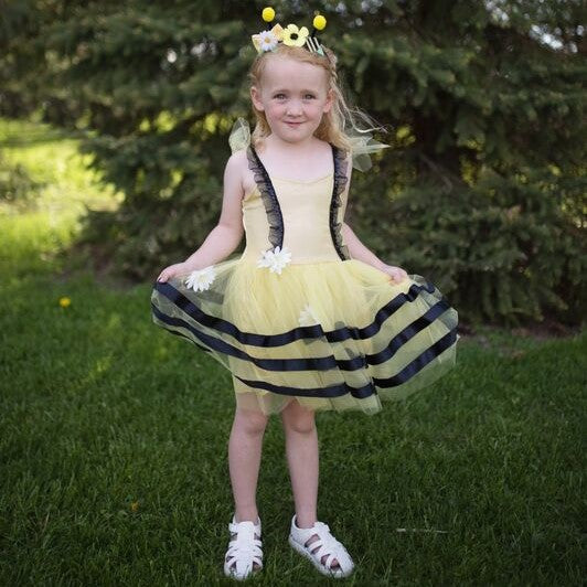Bumble Bee Dress & Headband Size 3-4
